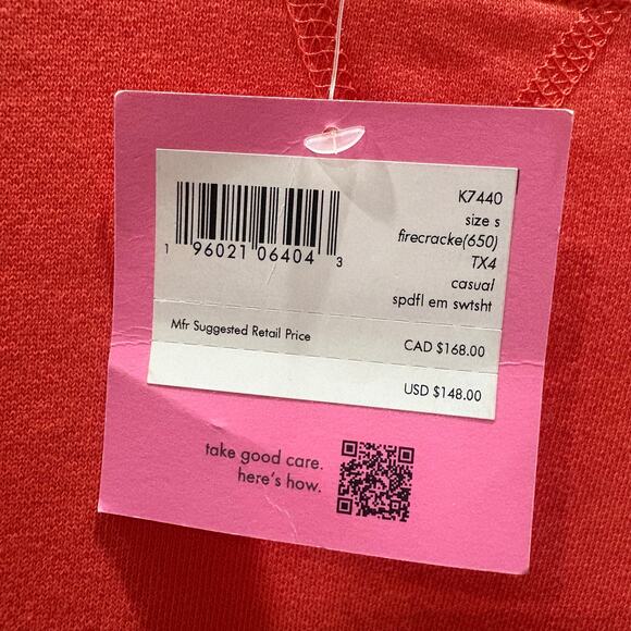 NWT Kate Spade Flower Embroidered Sweatshirt Size Small - Picture 8 of 9